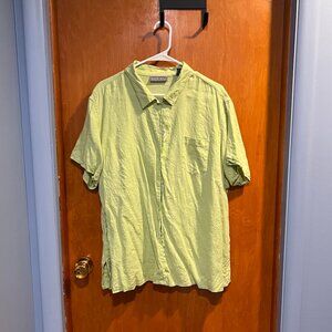 Kate Hill for Lord & Taylor Lime Green 100% Linen Button-Up Shirt – Size 2X